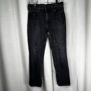 Vince Women's 28 High Rise Skinny Distressed Black Wash Jeans Made in USA